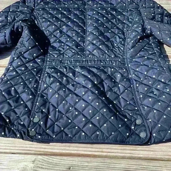 Charter Club polka dot quilted jacket with pockets zipper and button closure L - Picture 3 of 9